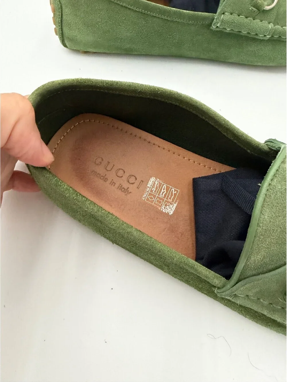 Gucci Horsebit Driving Moccasin Olive Loafers Mens Size 11.5